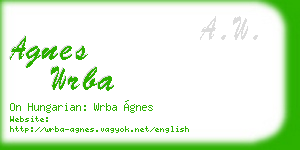 agnes wrba business card